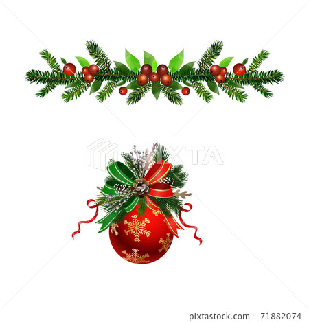 Christmas Holly brunches decoration vector Christmas Holly brunches decoration vector 71882074