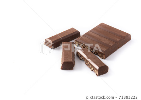 Chocolate turron nougat with puffed rice Chocolate turron nougat with puffed rice 71883222