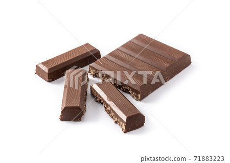 Chocolate turron nougat with puffed rice Chocolate turron nougat with puffed rice 71883223