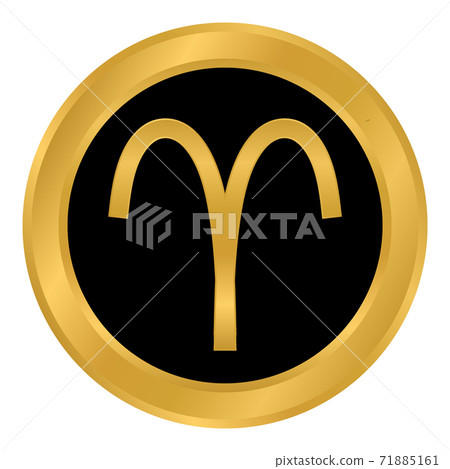 Aries symbol on white. Aries symbol on white. 71885161