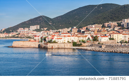 Ajaccio. Coastal landscape at summer morning, Corsica Ajaccio. Coastal landscape at summer morning, Corsica 71885791