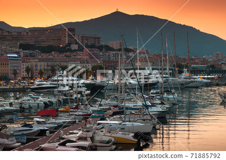 Ajaccio Marina at sunset. Corsica landscape 71885792