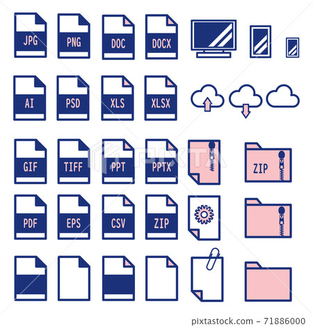 File icon set pink File icon set pink 71886000