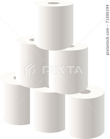 Illustration material Stacked toilet paper icon Illustration material Stacked toilet paper icon 71886394