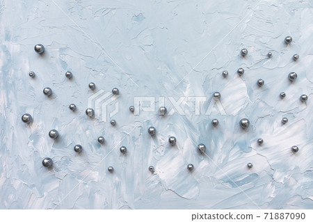 Black pearls on blue. Creative abstract background Black pearls on blue. Creative abstract background 71887090