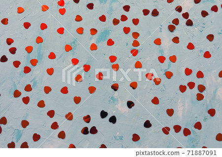 Romantic pink backround with red foil hearts Romantic pink backround with red foil hearts 71887091