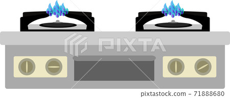 Illustration Of A Gas Stove Seen From A Simple... - Stock Illustration  [71888680] - Pixta