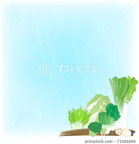 冬季蔬菜角框架圖淺藍色背景 冬季蔬菜角框架圖淺藍色背景 71888866