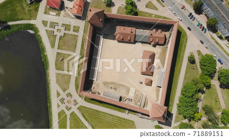Aerial view of Lida Castle. The city of Lida. Belarus. Aerial view of Lida Castle. The city of Lida. Belarus. 71889151
