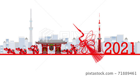 Japanese New Year's card Zodiac background Japanese New Year's card Zodiac background 71889461