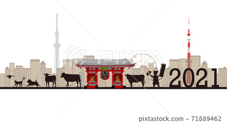 日本新年卡生肖背景 71889462