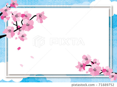 Sakura and blue sky image background vector 71889752