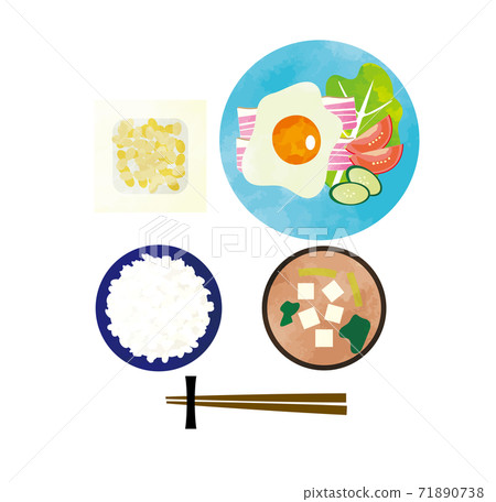 A well-balanced breakfast model for general Japanese breakfast 71890738