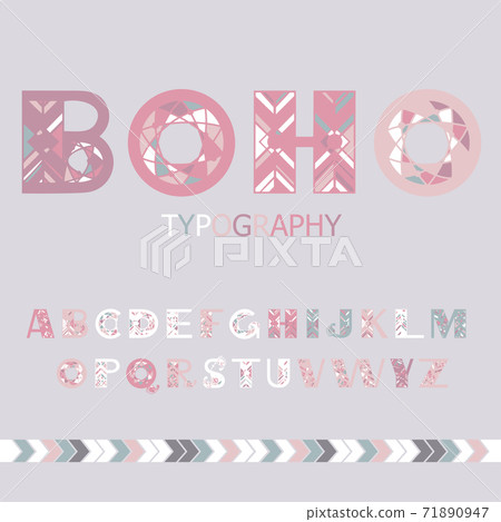 Boho english alphabet. 71890947