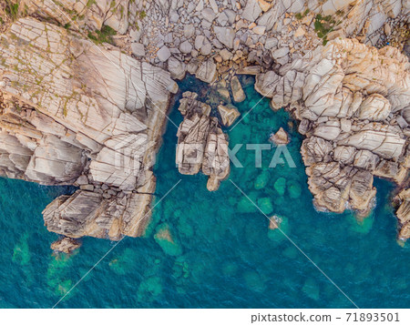 Aerial view of ocean waves and fantastic Rocky coast Aerial view of ocean waves and fantastic Rocky coast 71893501