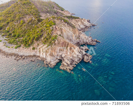 Aerial view of ocean waves and fantastic Rocky coast Aerial view of ocean waves and fantastic Rocky coast 71893506