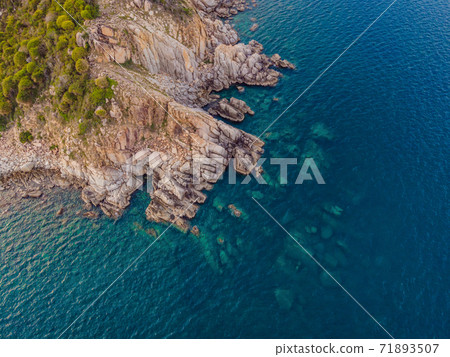 Aerial view of ocean waves and fantastic Rocky coast Aerial view of ocean waves and fantastic Rocky coast 71893507