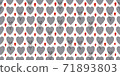 Abstract seamless pattern for Valentines day. Background with red and gray hearts. Cute hand-drawn simple illustration. Ornament for wrapping paper banner, postcard. Vector illustration about love. 71893803