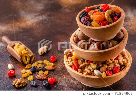 Snack of Nuts and Dried Fruit. Snack of Nuts and Dried Fruit. 71894962