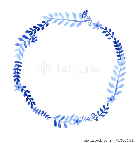 Watercolor Wreath with branches Watercolor Wreath with branches 71895531