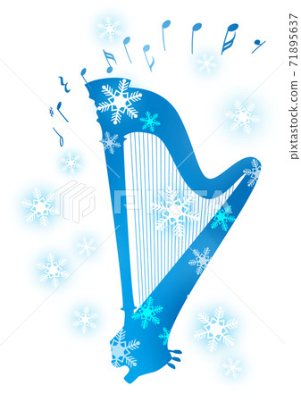 Snow and musical instruments_Grand harp - Stock Illustration [71895637 ...