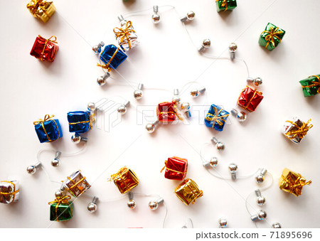 boxes with gifts and Christmas decorations. blur, selective focus boxes with gifts and Christmas decorations. blur, selective focus 71895696