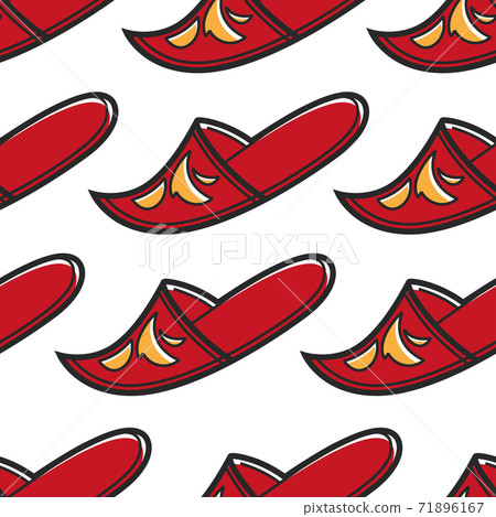 Turkish shoe with ornament khussa slipper or flip flop seamless pattern Turkish shoe with ornament khussa slipper or flip flop seamless pattern 71896167