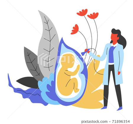 Medicine doctor gynecologist and pregnancy isolated abstract icon 71896354