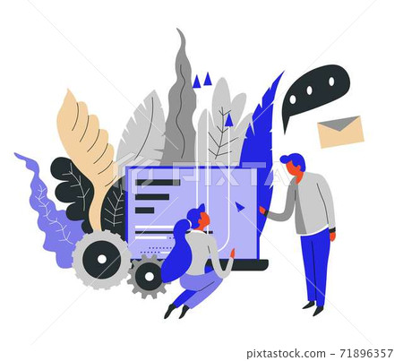 Business communication and correspondence messaging boss and secretary Business communication and correspondence messaging boss and secretary 71896357