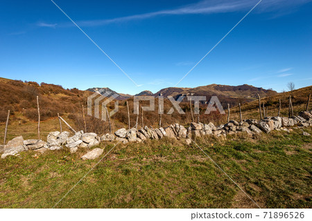 Mountain Range of the Monte Carega from the Lessinia Plateau - Veneto Italy Mountain Range of the Monte Carega from the Lessinia Plateau - Veneto Italy 71896526