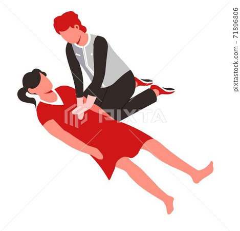 First aid heart massage medical assistance paramedic and patient First aid heart massage medical assistance paramedic and patient 71896806