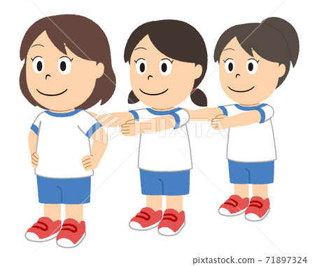 在你面前排隊的女孩的插圖 71897324