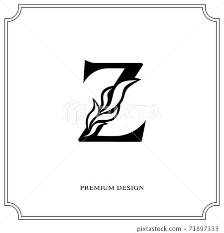 Elegant letter Z. Graceful royal style. Calligraphic beautiful logo. Vintage drawn emblem for book design, brand name, business card, Restaurant, Boutique, Hotel. Vector illustration 71897333