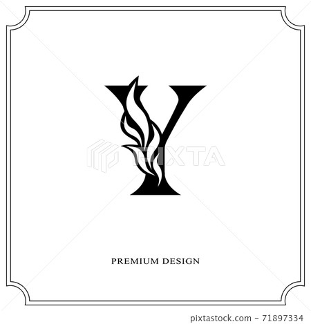 Elegant letter Y. Graceful royal style. Calligraphic beautiful logo. Vintage drawn emblem for book design, brand name, business card, Restaurant, Boutique, Hotel. Vector illustration 71897334