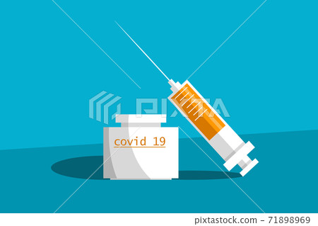 Medical icon ampoule vaccine and syringe illustration 71898969