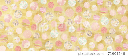 Japanese style background material-Japanese pattern of snow ring that makes you feel spring [5: 2] 71901246