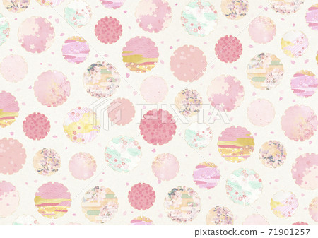 Background material that feels the texture of Japanese paper Spring, cherry blossom season [XL in A3 size-350dpi] 71901257