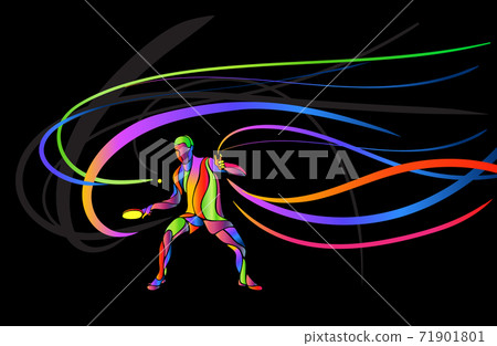 Table tennis sport. Ping pong abstract colorful player Table tennis sport. Ping pong abstract colorful player 71901801