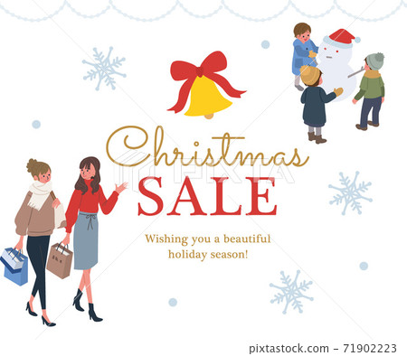 Christmas sale banner isometric Christmas people illustration 71902223