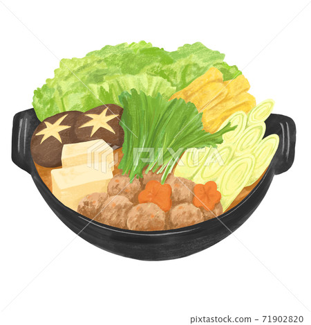 Colored pencil style chanko nabe illustration 71902820