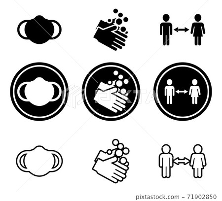 Set of Covid Guideline Icons Set of Covid Guideline Icons 71902850