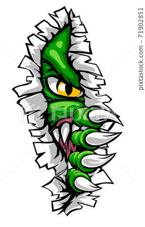 Monster With Talon Claw Tearing A Rip Through Wall Monster With Talon Claw Tearing A Rip Through Wall 71902851