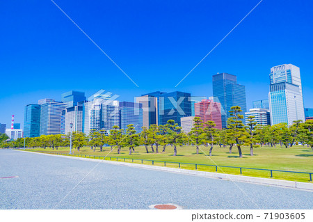 Marunouchi buildings seen from the Imperial Palace Square 71903605