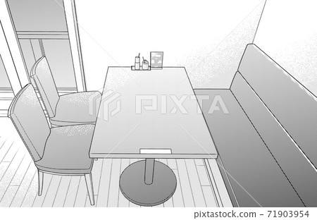 Cartoon style pen drawing illustration store_cafe 71903954