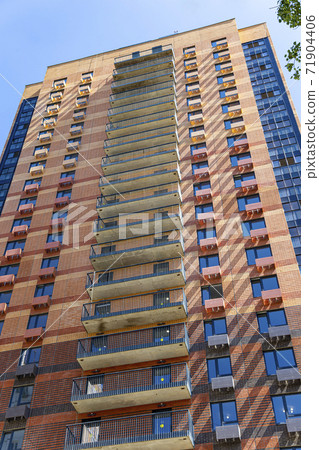 Multi-storey building under construction (new residential complex). Construction site upon renovation program in Cheryomushki district, Moscow, Russia Multi-storey building under construction (new residential complex). Construction site upon renovation program in Cheryomushki district, Moscow, Russia 71904406