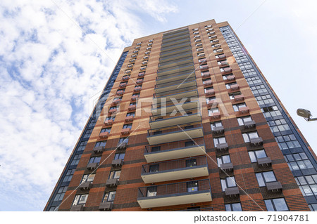 Multi-storey building under construction (new residential complex). Construction site upon renovation program in Cheryomushki district, Moscow, Russia Multi-storey building under construction (new residential complex). Construction site upon renovation program in Cheryomushki district, Moscow, Russia 71904781