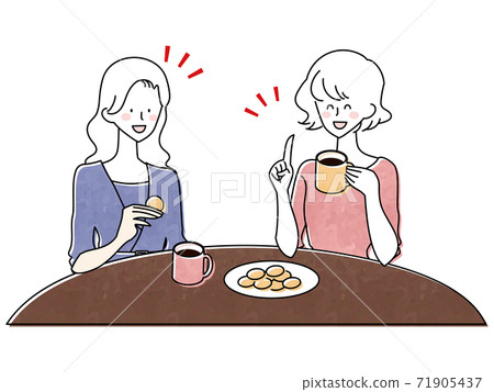 婦女享受茶 71905437