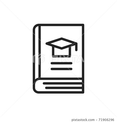 Learning book black line icon. Vector illustration - Stock Illustration ...
