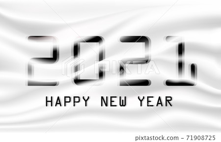 Happy new year 2021 template on a white silk background. Happy new year 2021 template on a white silk background. 71908725