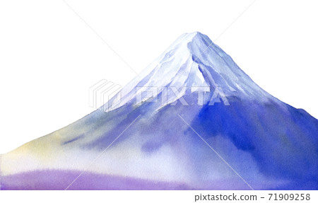 An image of Mt. Fuji wrapped in the morning mist. Watercolor illustration trace vector. 71909258